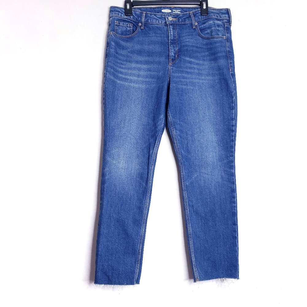 Old Navy Women's Straight Leg Jeans - Blue - Picture 10 of 10